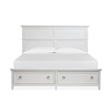 Juniper Hill King Panel Storage Bed In Whisper White