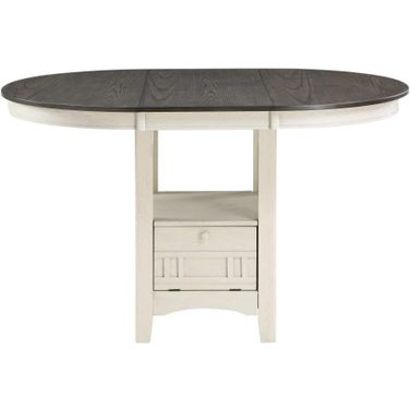 Junipero Antique White And Rosy Brown Extendable Counter Height Dining Table