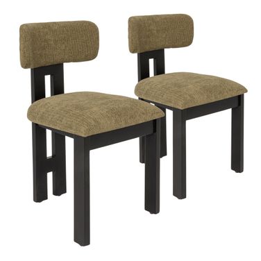 Juno Acacia Wood Dining Chair Set of 2 In Black