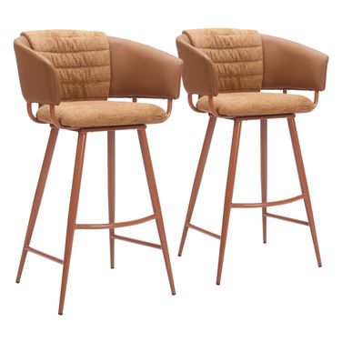 Juno Barstool Set of 2 In Brown