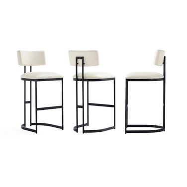 Juno Metal Barstool In Ivory