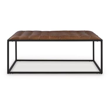 Junsor Coffee Table Ottoman In Brown and Black