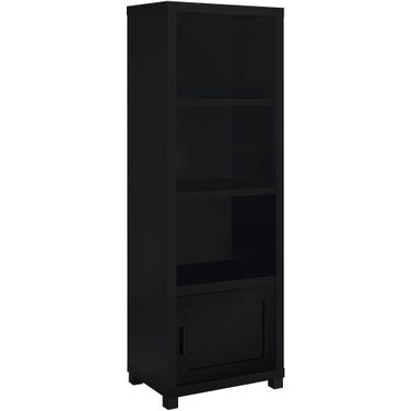 Jupiter 3-shelf Media Tower Bookcase with Storage Cabinet Black