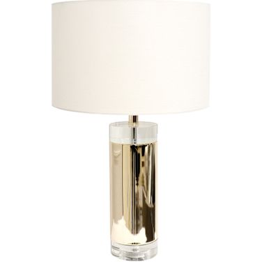 Jupiter Glass Base and Steel Body with Shade Table Lamp In Clear and Gold