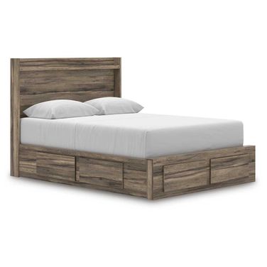 Jusika King Panel Storage Bed In Brown