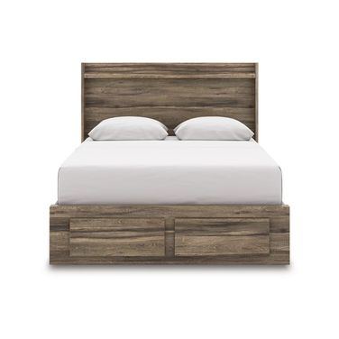 Jusika Queen Panel Storage Bed In Brown