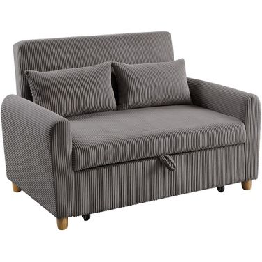 Justine Convertible Sleeper Loveseat In Brown