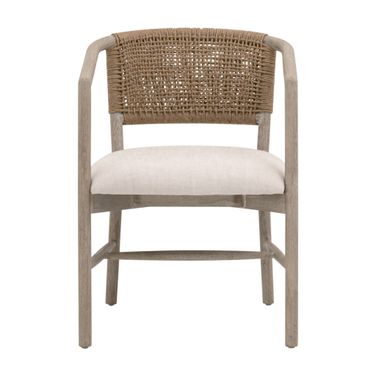 Juxtaposition Accent Chair In Bisque and Natural Gray Oak - Set of 2