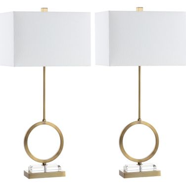 Kaden Clear and Brass Gold Table Lamp Set of 2