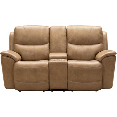 Kaden Power Reclining Console Loveseat with Power Head Rests and Power Lumbar In Taupe
