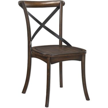 Kaelyn Dark Oak and Black Side Chair Set of 2