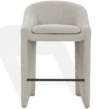 Kagan Chenille Barstool In Creme