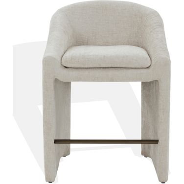 Kagan Chenille Counter Stool In Creme