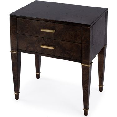 Kai 2 Drawer End Table In Dark Brown