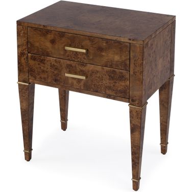 Kai 2 Drawer End Table In Light Brown