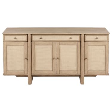 Kailani 4-Door Cane Sideboard Buffet Cabinet In Beige Oak