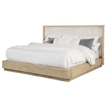 Kailani 49 Inch California King Wingback Bed In Beige Oak