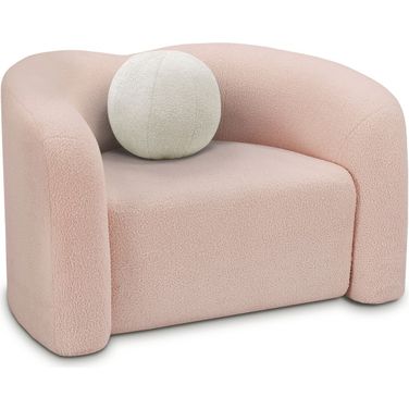 Kali Faux Shearling Teddy Fabric Chair In Pink