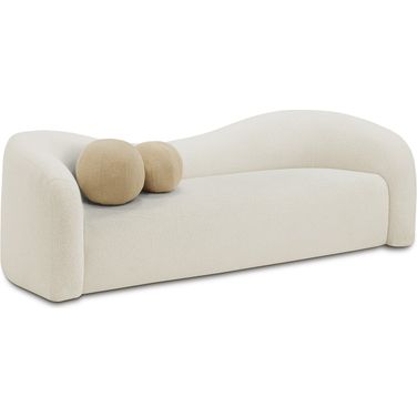 Kali Faux Shearling Teddy Fabric Sofa In Cream