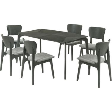 Kalia 7 Piece Wood Dining Set In Gray