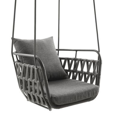 Kaliah Outdoor Patio Aluminum Swing Chair In Charcoal