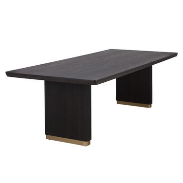 Kalla 96 Inch Rectangular Dining Table In Charcoal