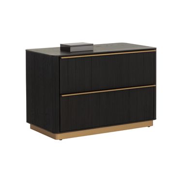 Kalla Large Nightstand In Charcoal