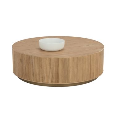 Kalla Round Coffee Table In Rustic Oak