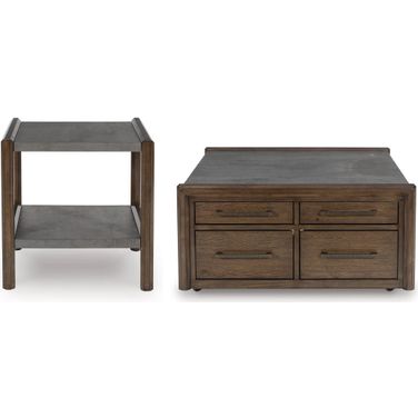 Kallenny Occasional Table Set In Gray and Brown