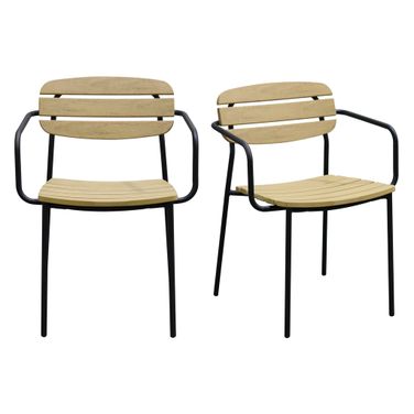Kalmar Stackable Outdoor Armchair Set of 2 In Natural