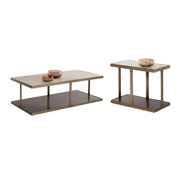 Kamali Occasional Table Set In Antique Gold