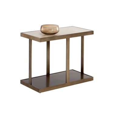 Kamali Side Table In Matte and Antique Gold