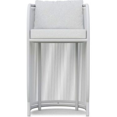 Kamari Barstool with Cushion In Polar and Matte White