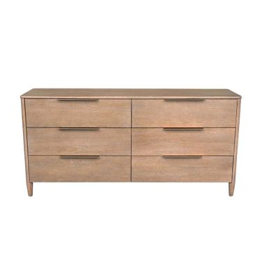 Kamelia 6 Drawer Dresser In Sand and Brass