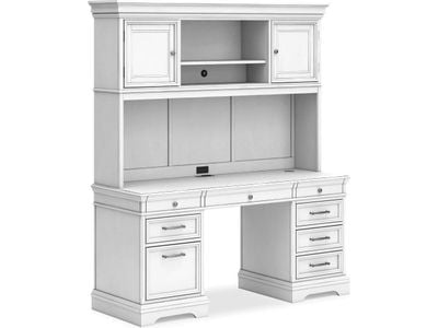 Aoibox 59 in. White Home Office Computer Desk with Hutch SNMX621