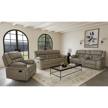 Kaoru Motion Living Room Set with DDT and Drawer In Grey