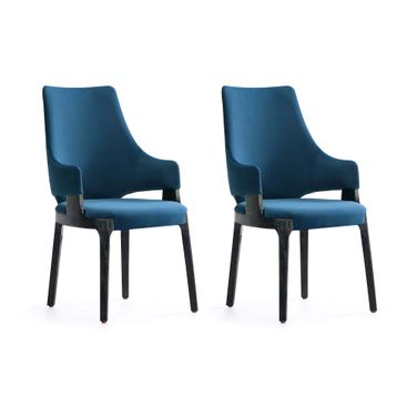 Kara Dining Arm Chair Set of 2 In Blue