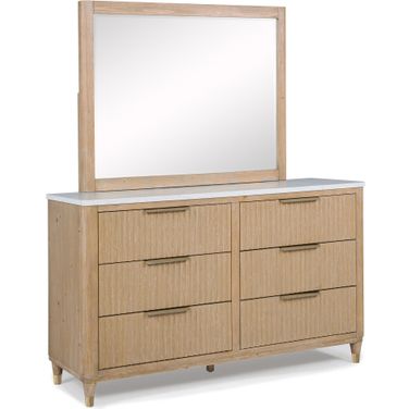 Kara Dresser Mirror In Cerused Natural