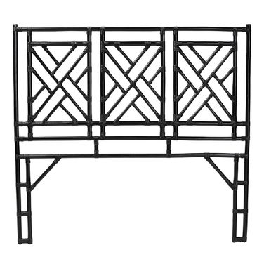 Karavo Natural Rattan King Standalone Headboard In Black