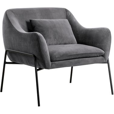 Karen Gray Velvet Modern Accent Chair