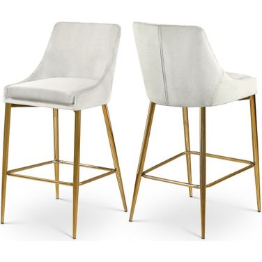 Karina Velvet Stool Set of 2 In Cream