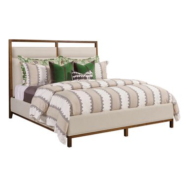 Karis California King Upholstered Bed In Warm Brunette