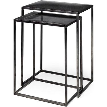 Kasey Galvanized Metal Nesting Accent Tables Set of 2