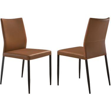 Kash Upholstered Dining Chair Set of 2 In Brown