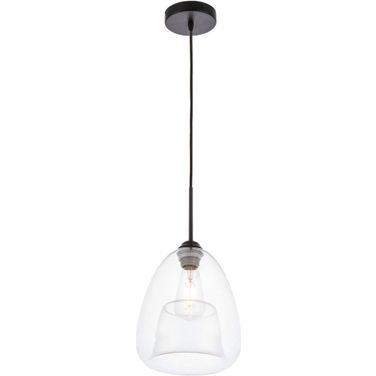 Kason 1 Light Black And Clear Glass Pendant