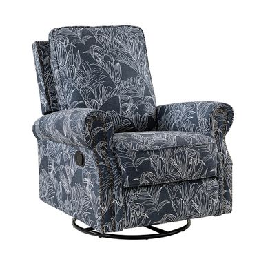 Kaspar Manual Swivel Glider Recliner In Navy