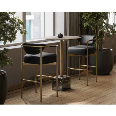 Kata Bar Table Set In Grey Marble