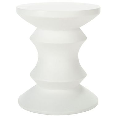 Katara Concrete Accent Stool in Ivory