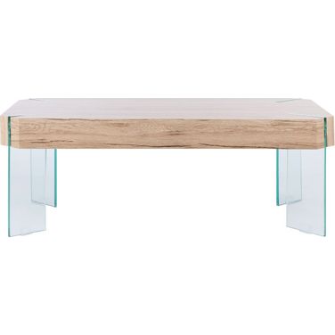 Katelyn Rectangular Contemporary Glass Leg Coffee Table in Natural