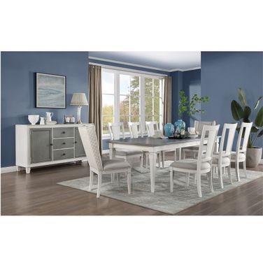 Katia Dining Room Set In Rustic Gray and Weathered White